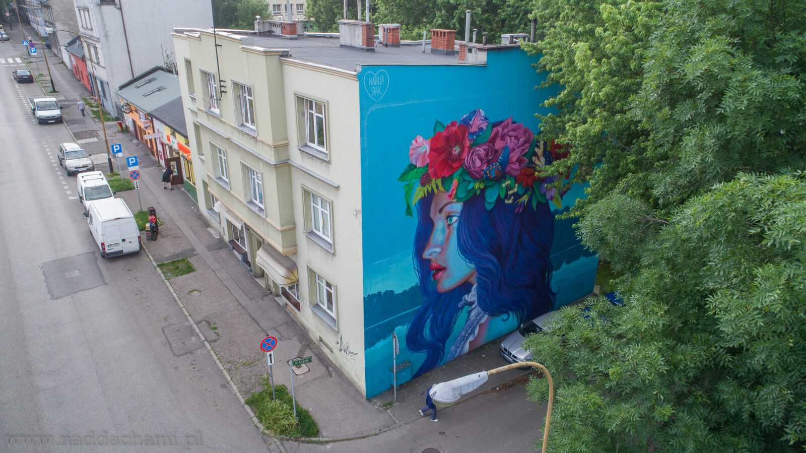 Murale Bielsko-Biała z lotu ptaka